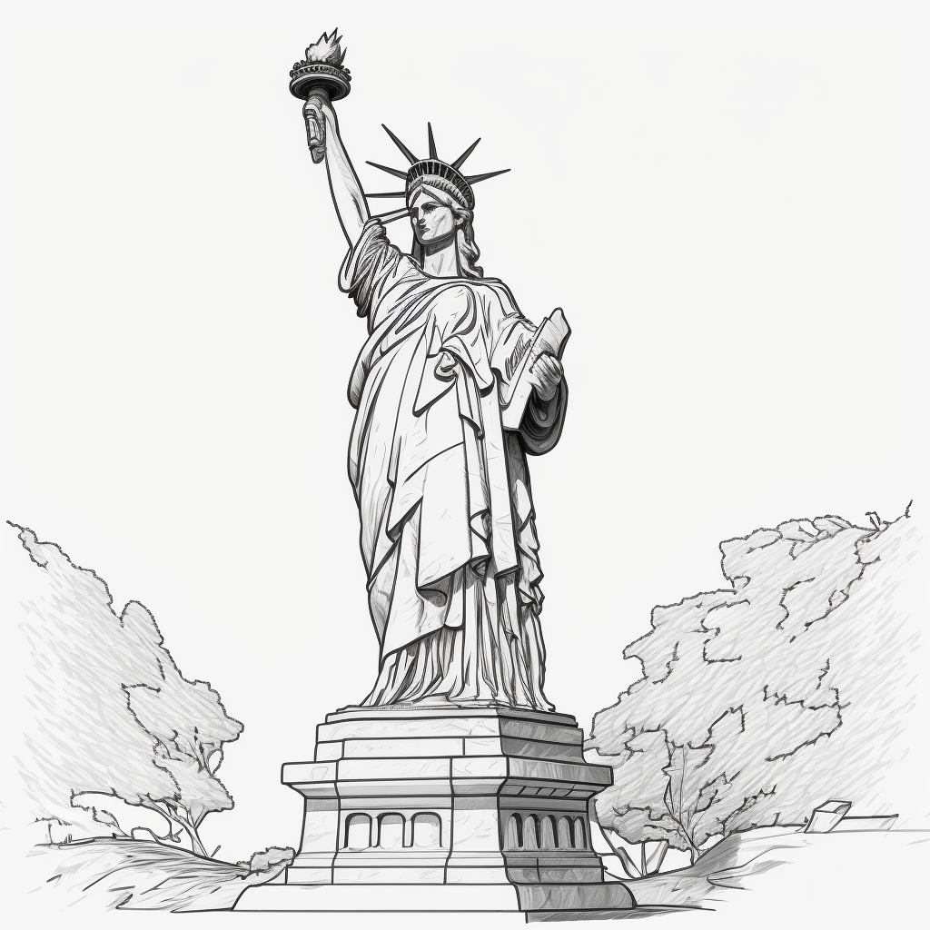 Monumenti del mondo Statua della Libertà da colorare Disegni da Colorare per bambini Monumenti del mondo Statua della Libertà da colorare Disegni da Colorare per bambini