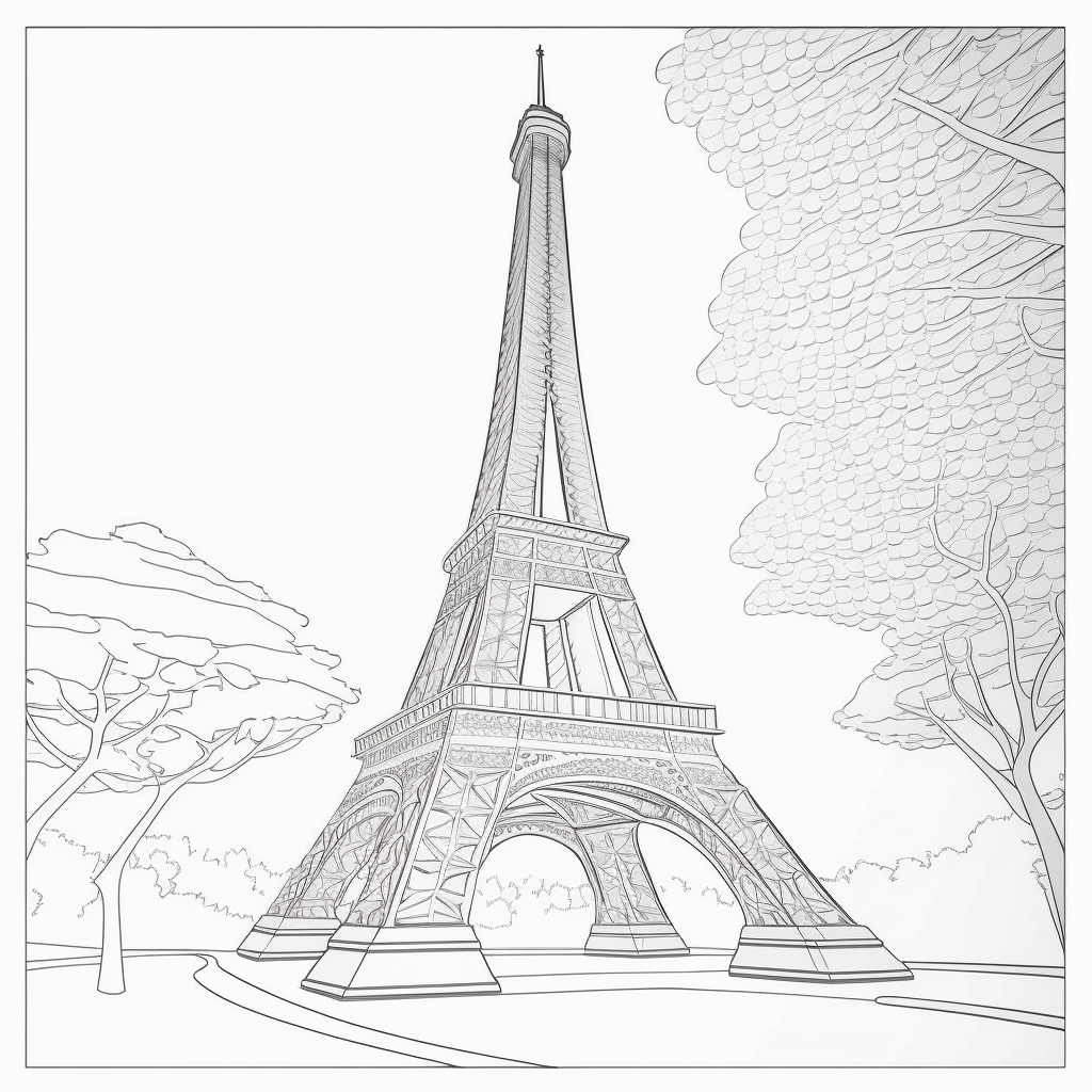 Monumenti del mondo: Tour Eiffel da colorare