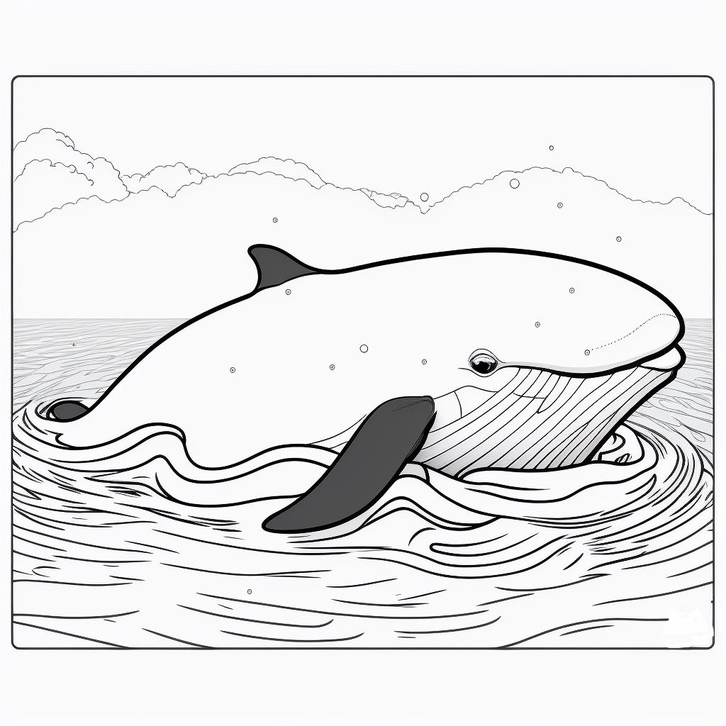 Grossa balena da colorare