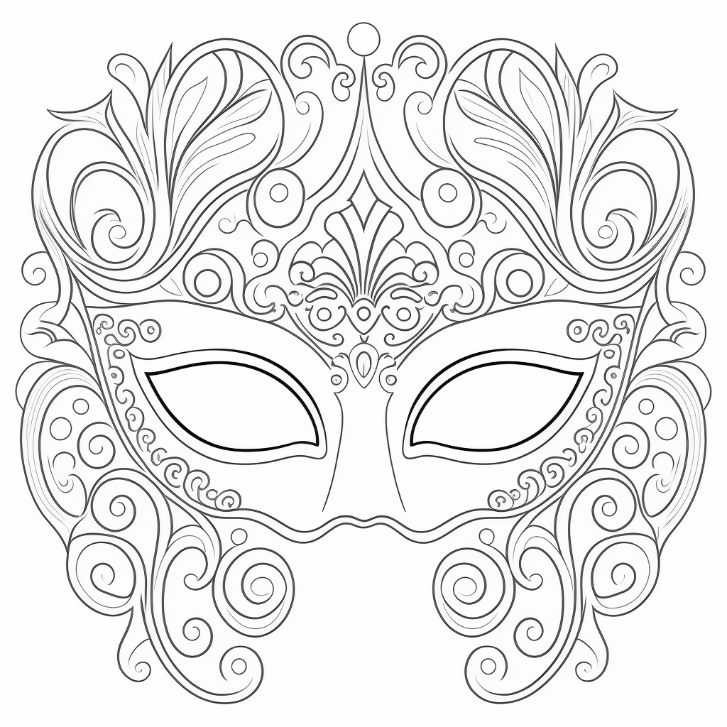 Maschera di carnevale veneziana da colorare