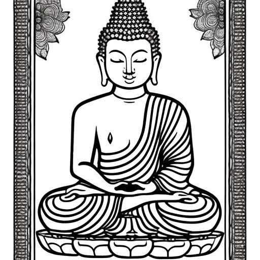 Disegno da colorare di Buddha, Siddharta Gautama