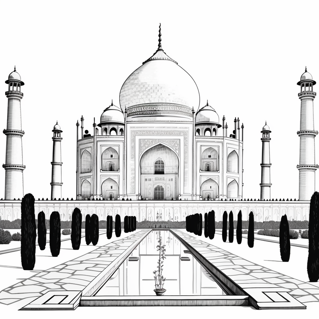 Taj Mahal: monumenti da colorare