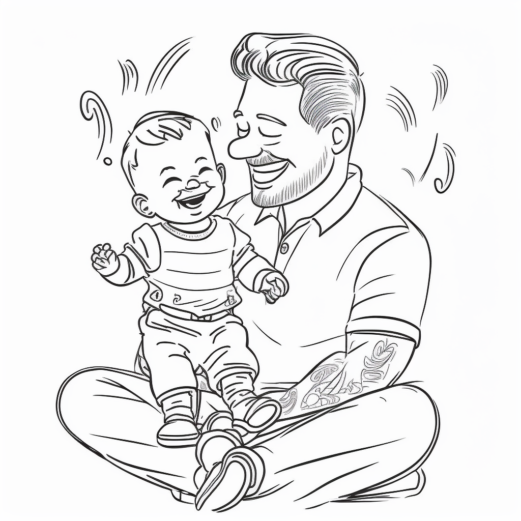 Papà e figlio: disegno da colorare per la festa del papà