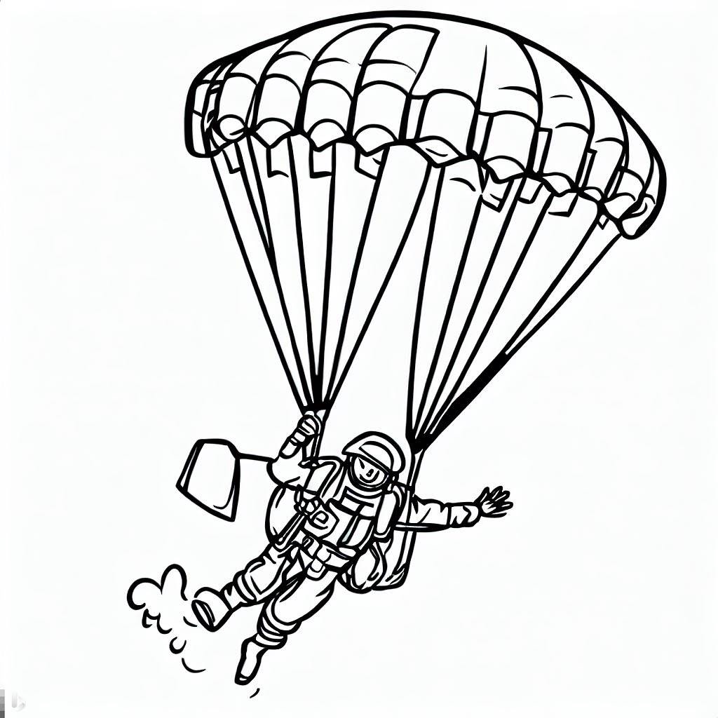Disegno di un paracadutista da colorare