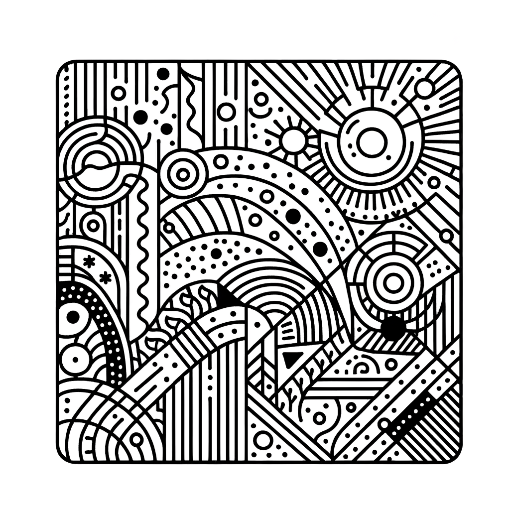Labirinto Astratto per il Relax e la Creatività – Disegno da Colorare