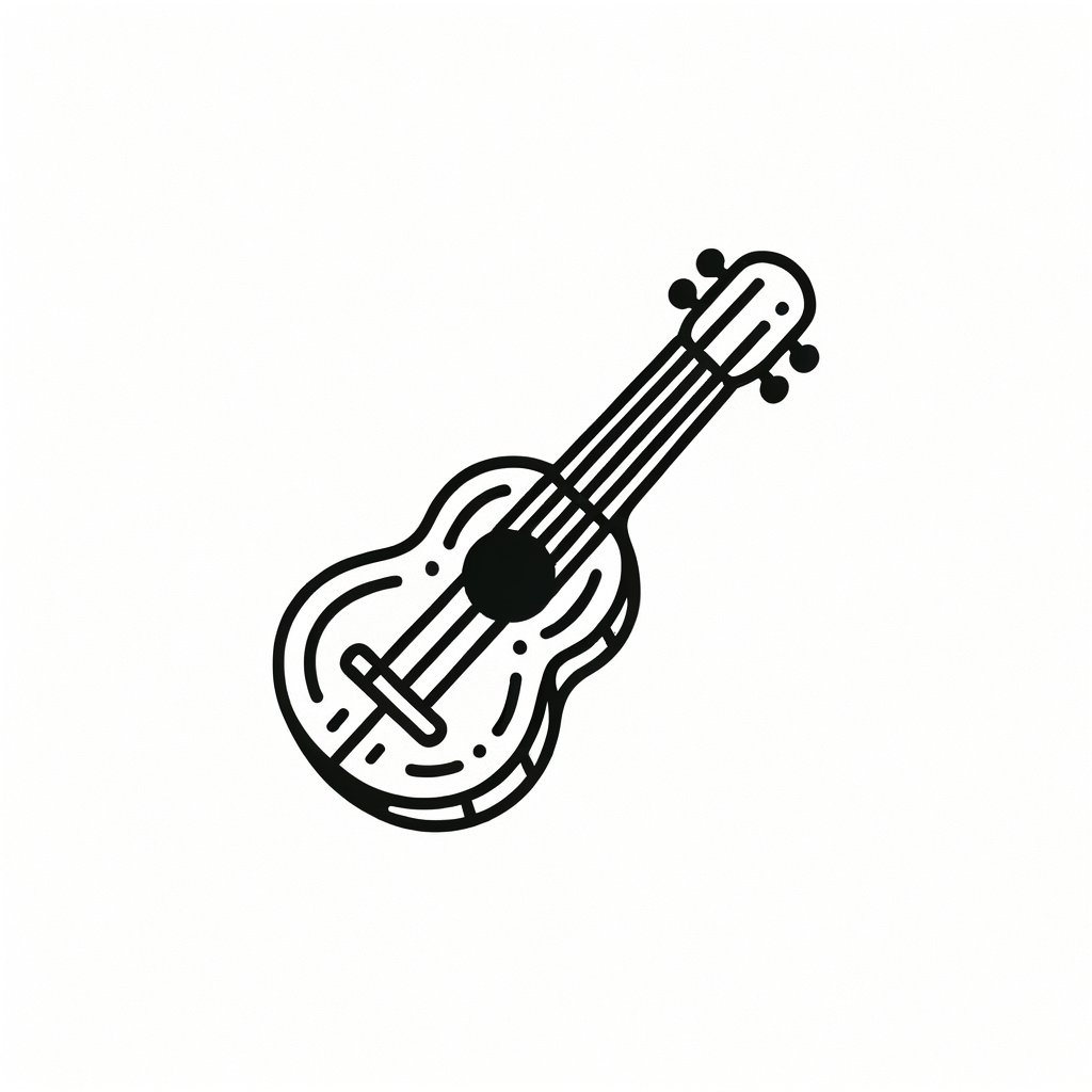 Disegno da Colorare di una Chitarra per Appassionati di Musica