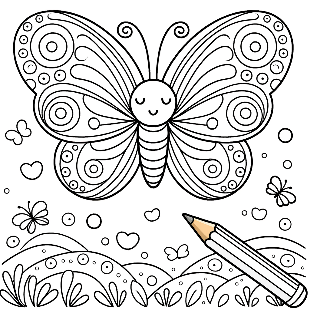 Esplora e Colora: Disegno da Colorare di una Farfalla