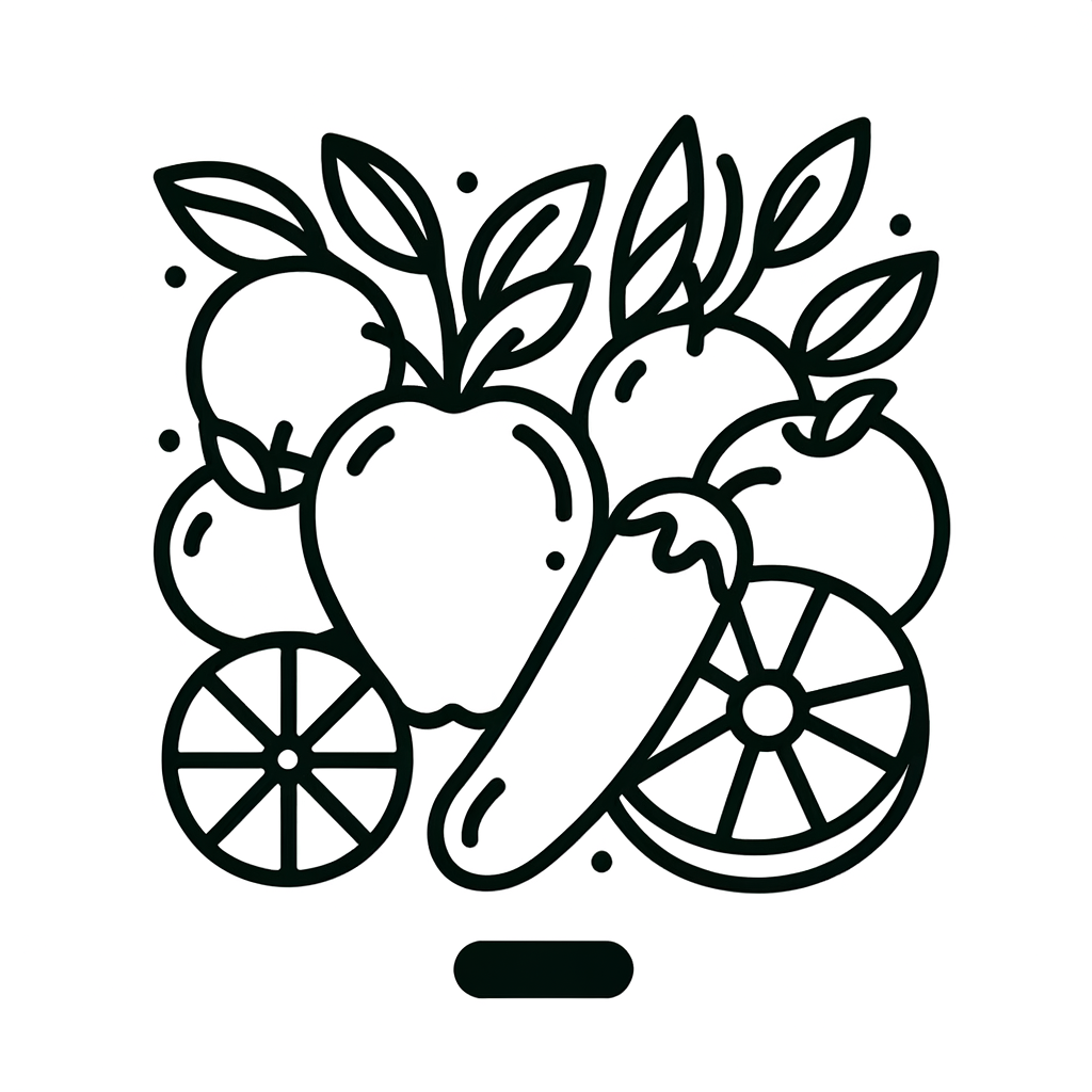 Disegno da Colorare: Frutta Fresca e Salutare