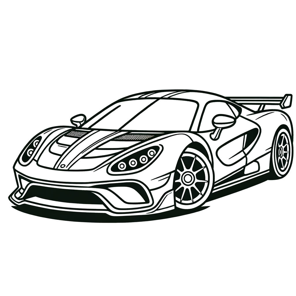 Disegno da Colorare di una Super Auto Sportiva