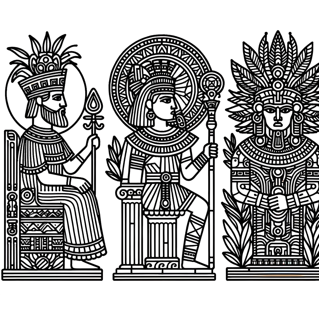 Divinità Egizie: Disegno da Colorare per Appassionati di Storia e Mitologia