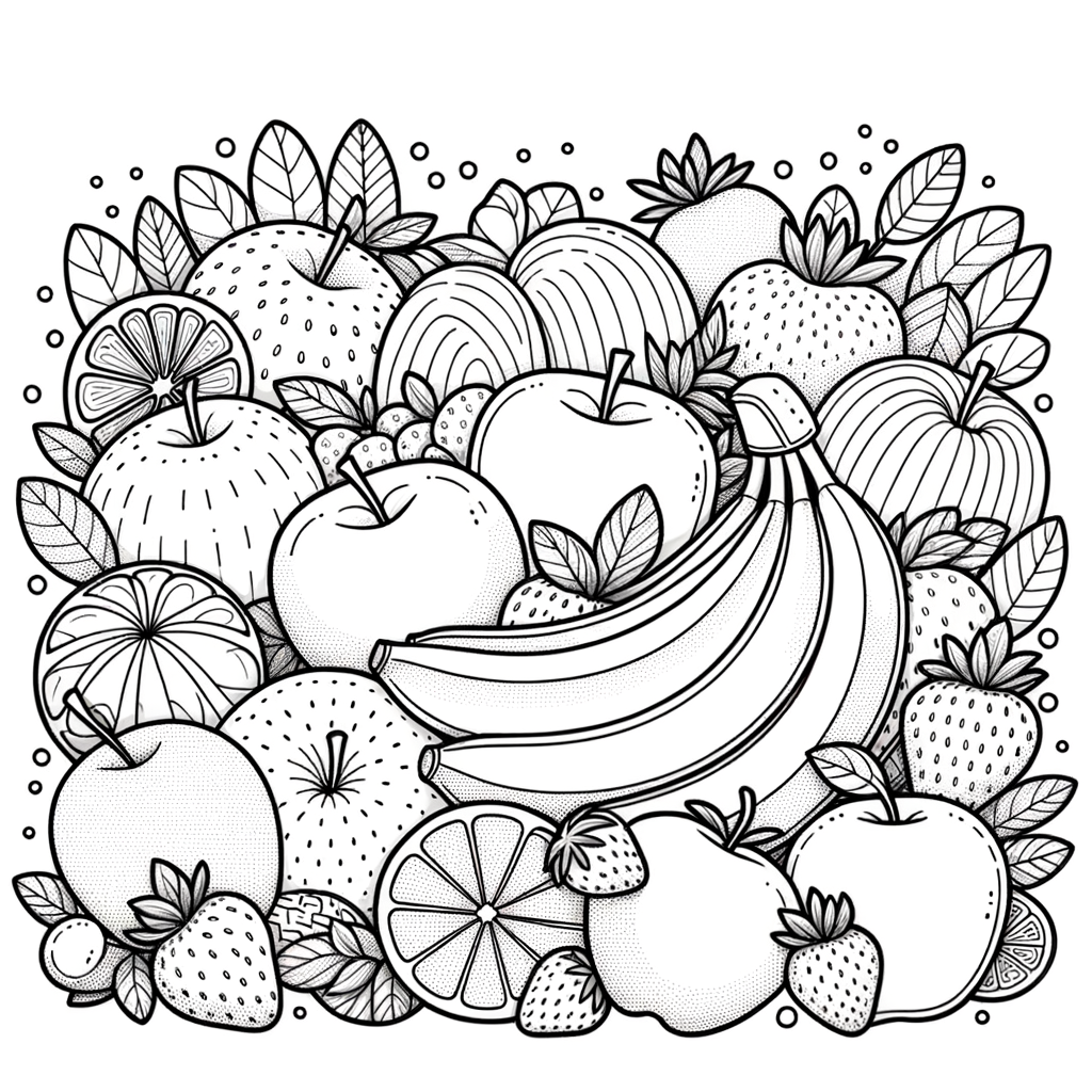 Disegno da Colorare Frutta: Un’Esplosione di Vitamine