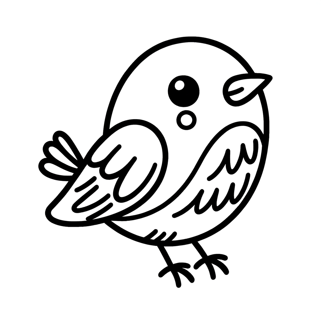 Esplora la Natura: Disegno di un Uccellino da Colorare per Bambini