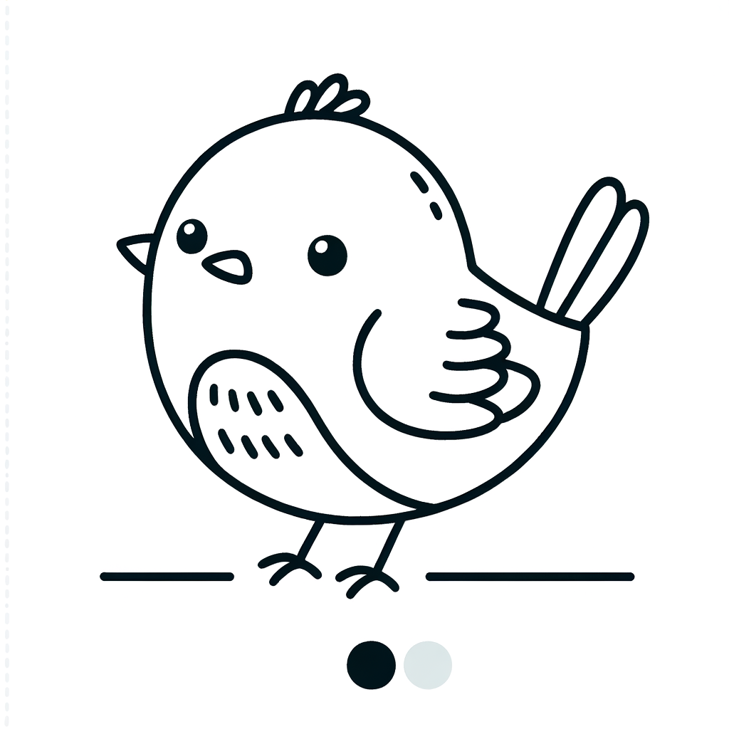 Simpatia Alata: Disegno da Colorare di un Uccellino