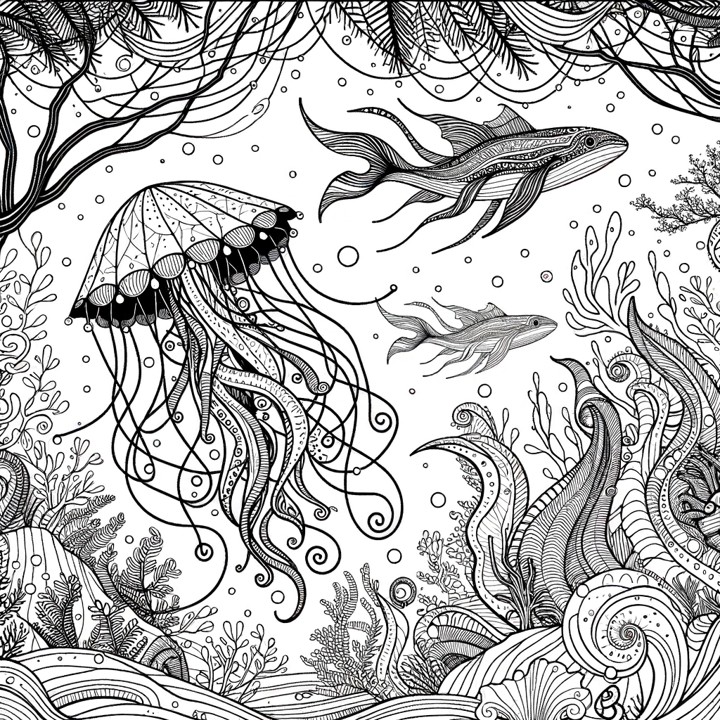 Esplora il disegno da colorare mondo sottomarino: creatività sotto il mare!