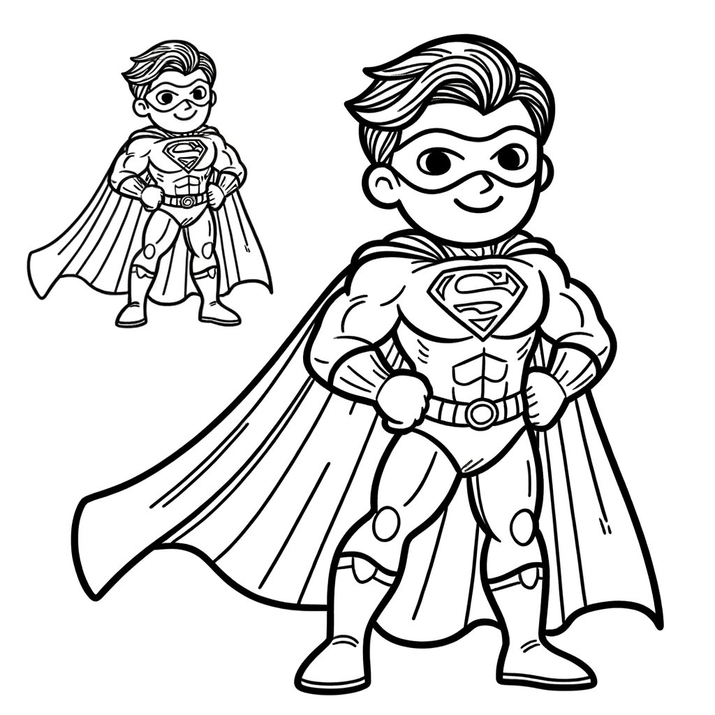 Scopri il Tuo Supereroe Interno: Disegno da Colorare di un Supereroe