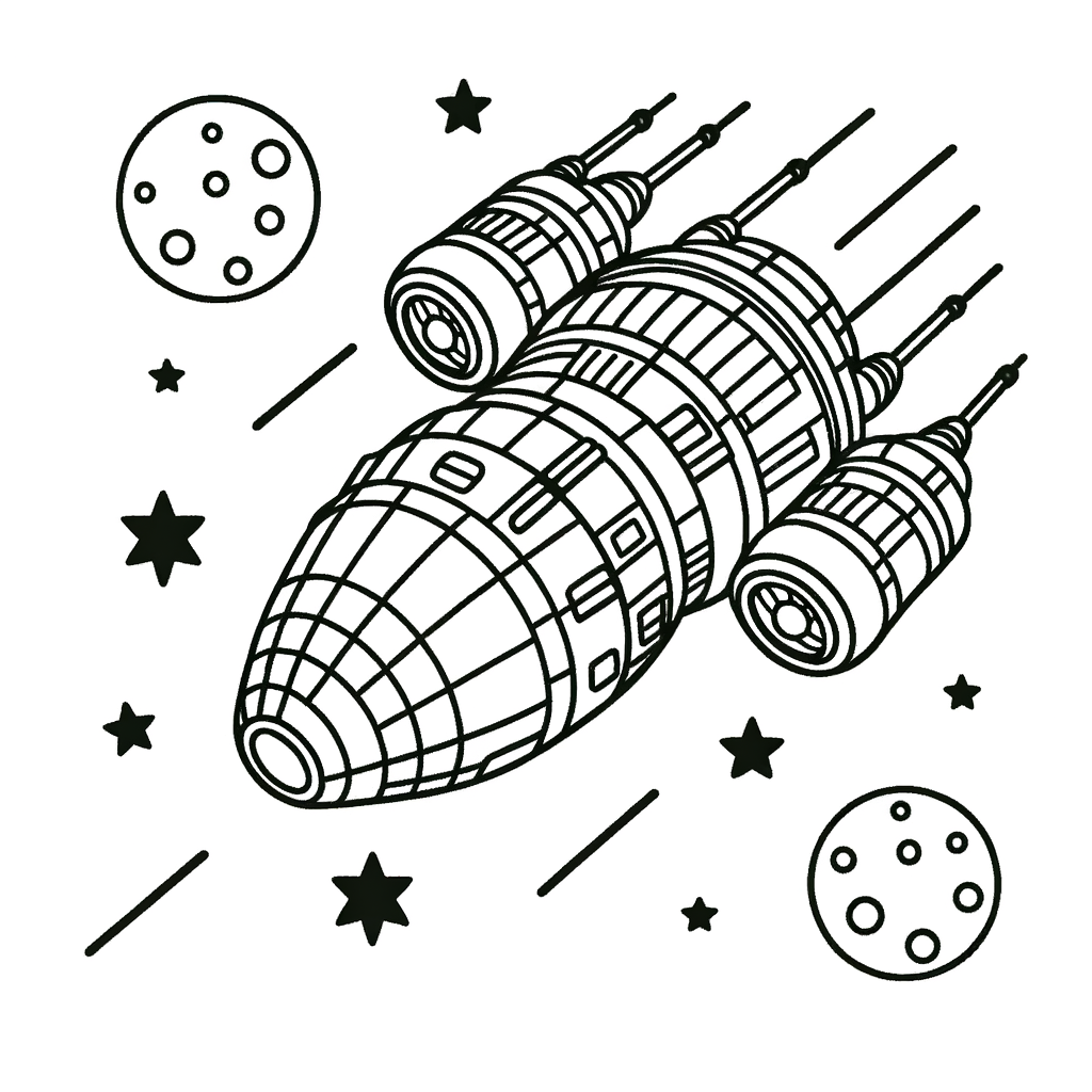 Esplora lo Spazio con il Disegno da Colorare di un’Astronave