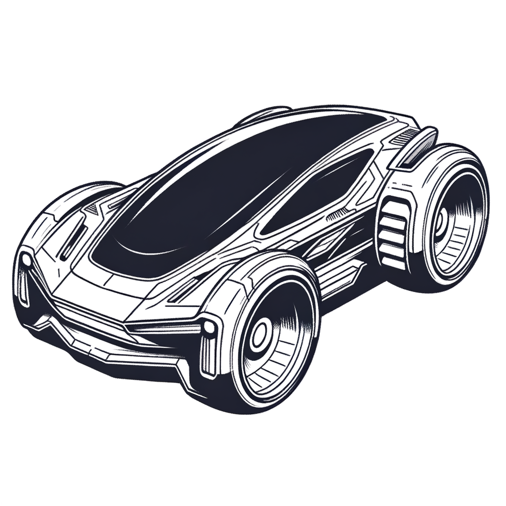 Disegno da colorare di veicoli futuristici: Auto del futuro