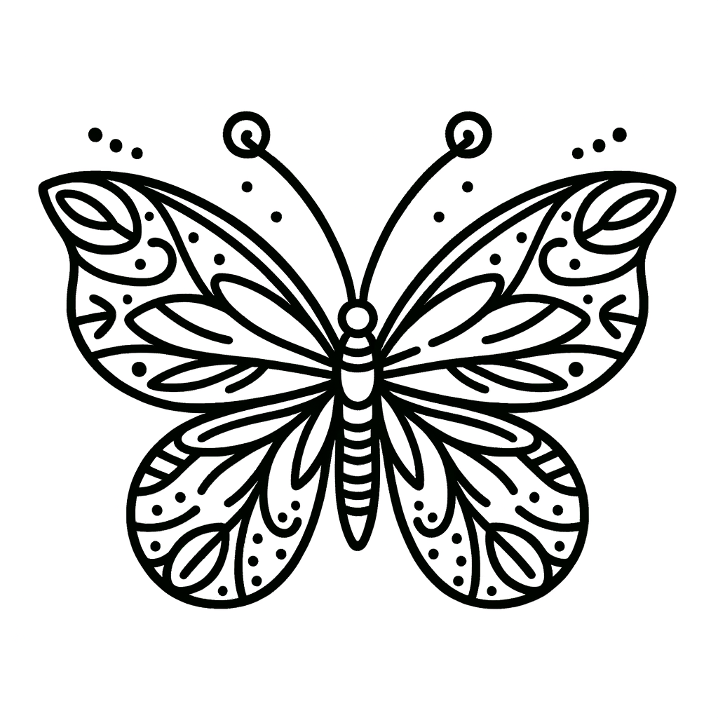 Disegno da Colorare di una Farfalla Incantevole