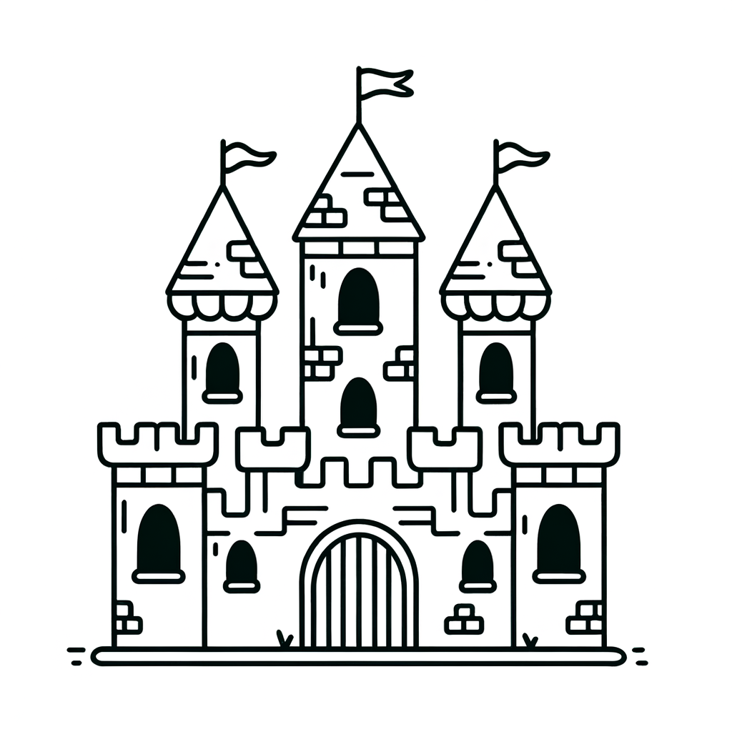 Disegno di un Castello da Colorare – Fantasia Medioevale