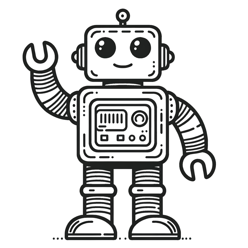 Disegno da Colorare di Robot: Un Amico Metallo per Te