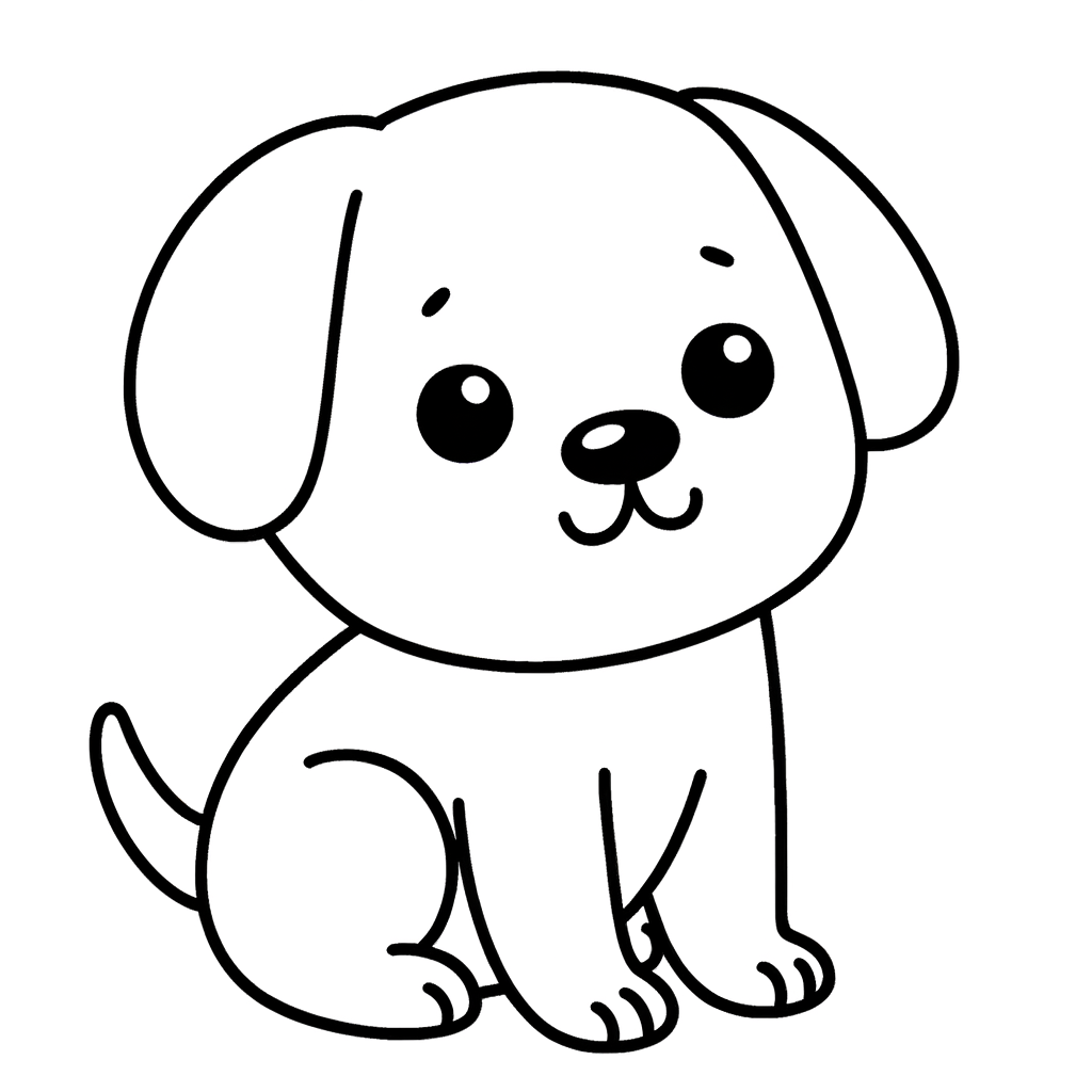 Adorabile disegno di un cane da colorare