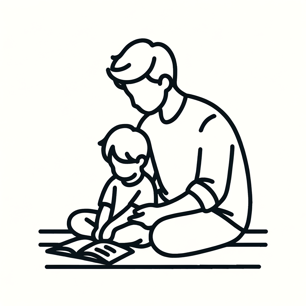 Disegno da Colorare Festa del Papà: Momento di Lettura