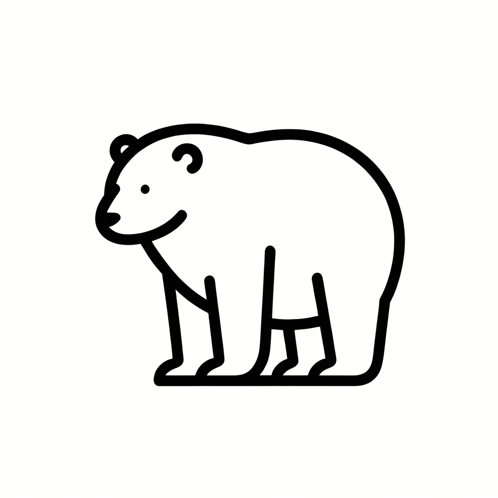 Disegno da colorare di un adorabile orso polare