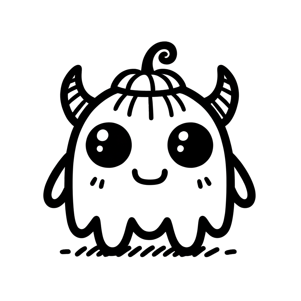 Disegno da colorare di un mostro di Halloween adorabile