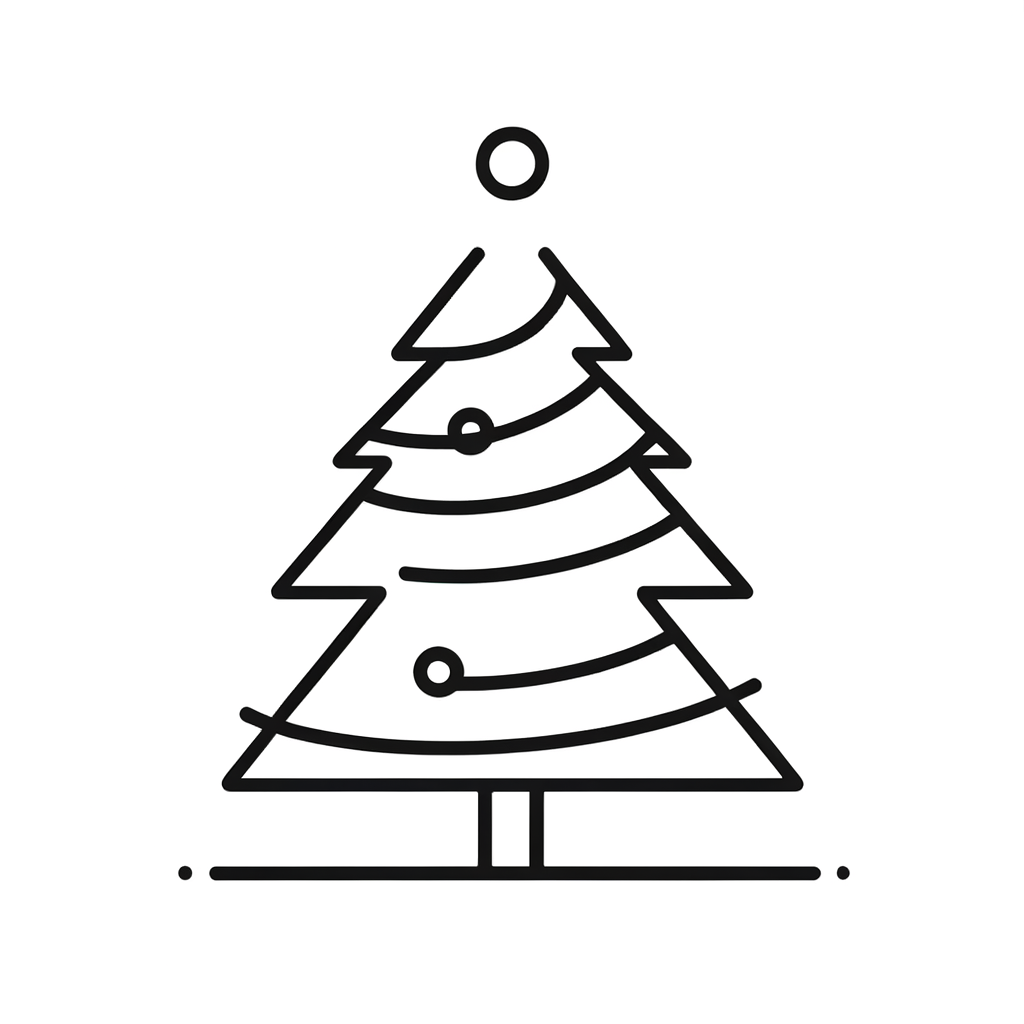 Disegno da Colorare di Natale: Albero Festoso