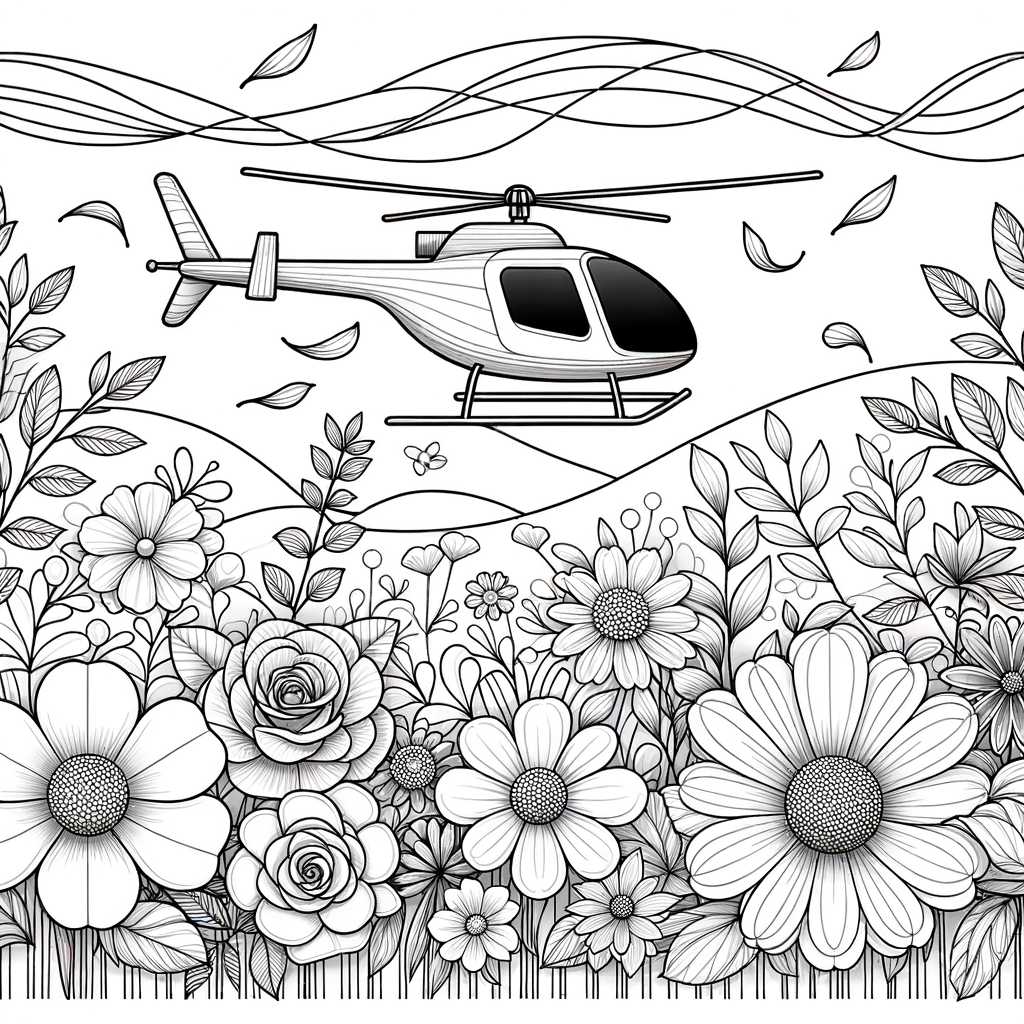 Elicottero tra i fiori
