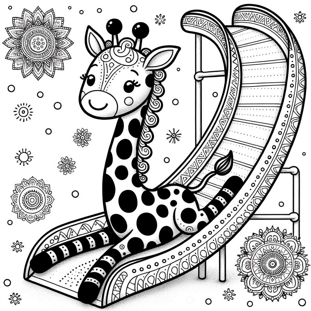 Giraffa sullo scivolo
