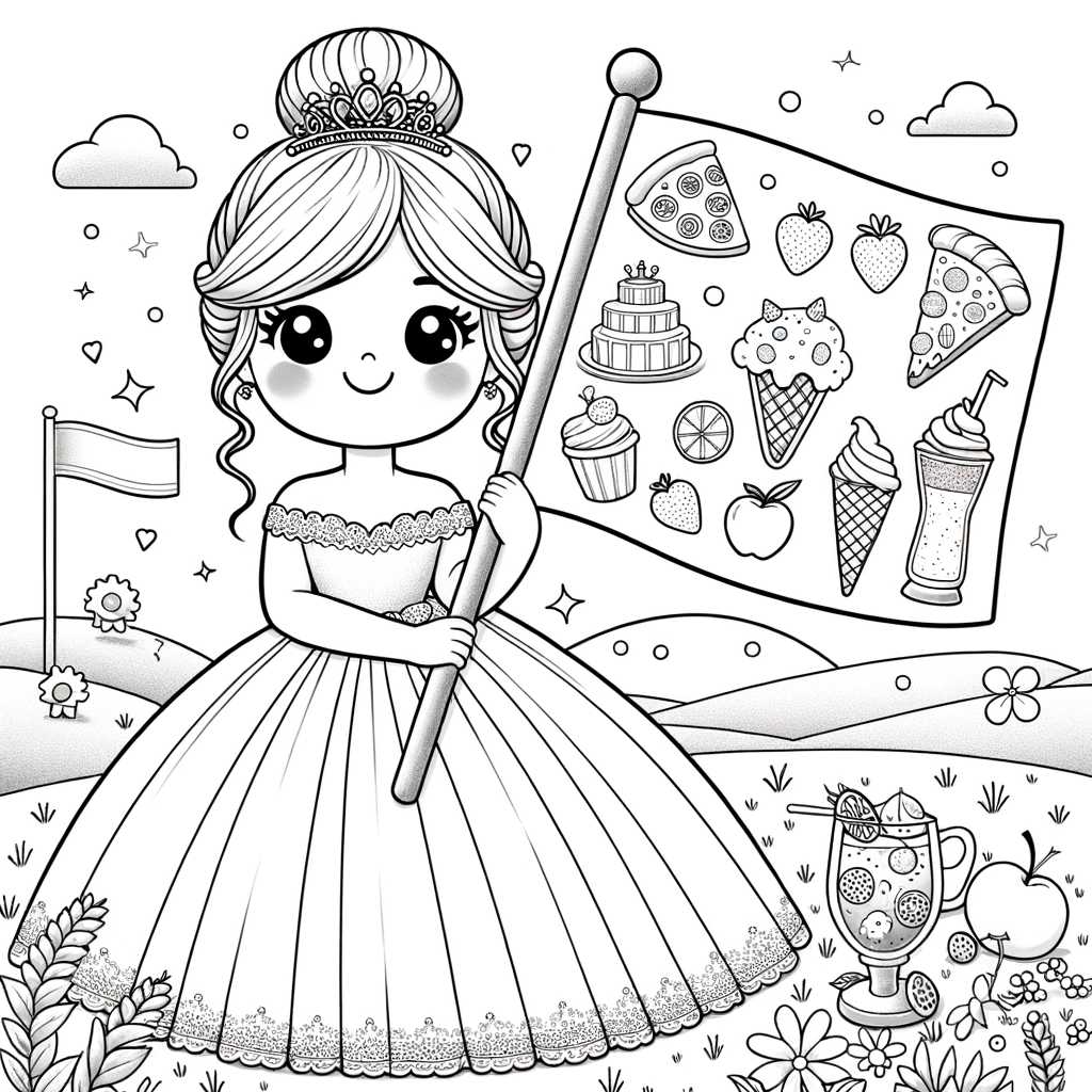 Principessa con bandiera