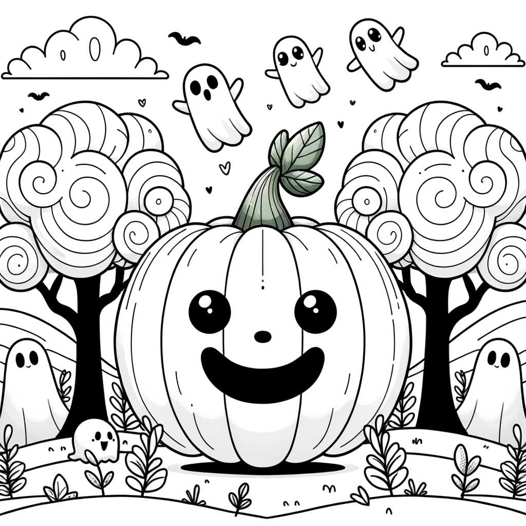 Disegno da colorare di una zucca di halloween
