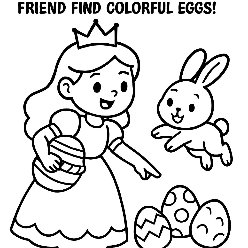 Principessa e Coniglio alla Ricerca delle Uova Colorate