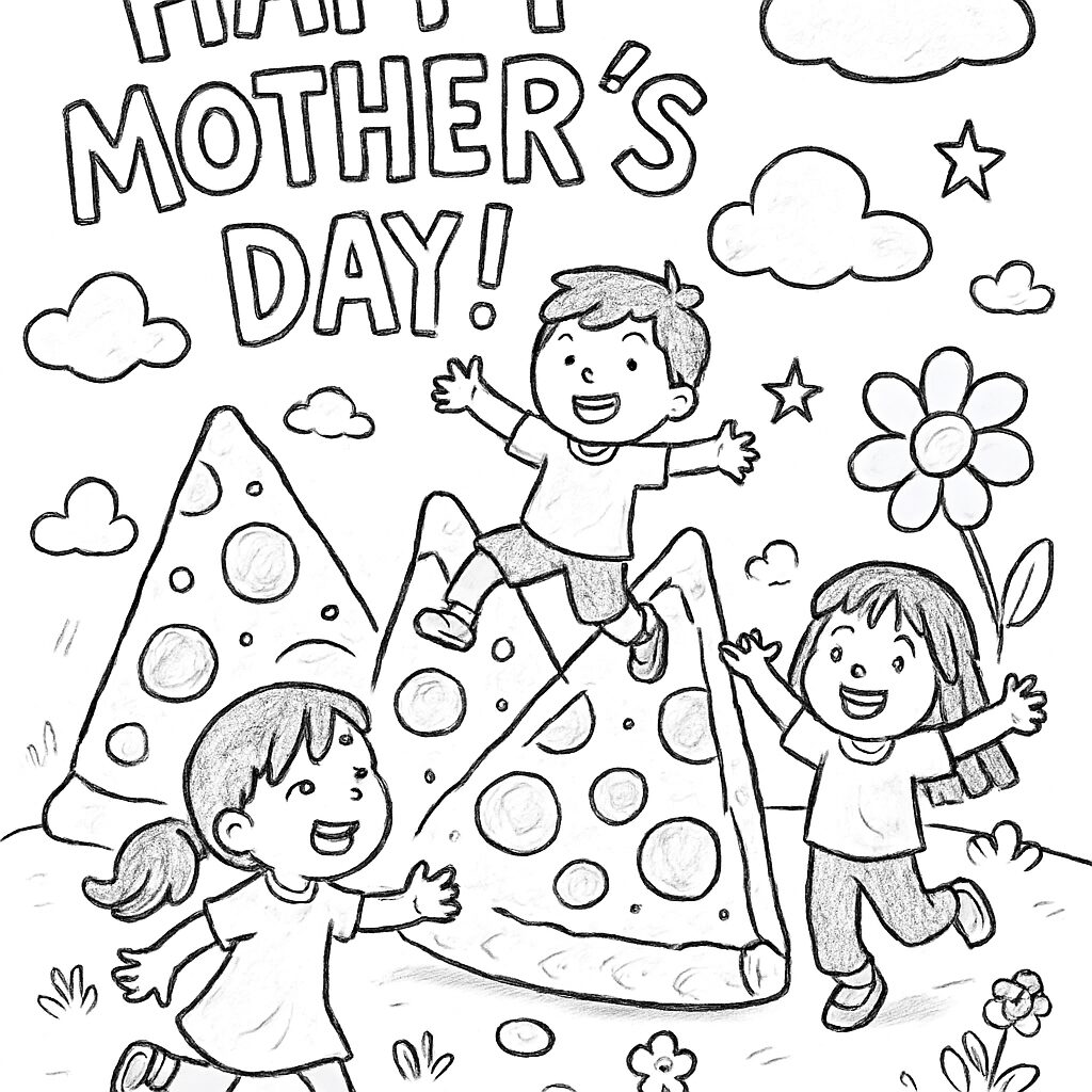 Gioia e divertimento nel disegno da colorare per la Festa della Mamma