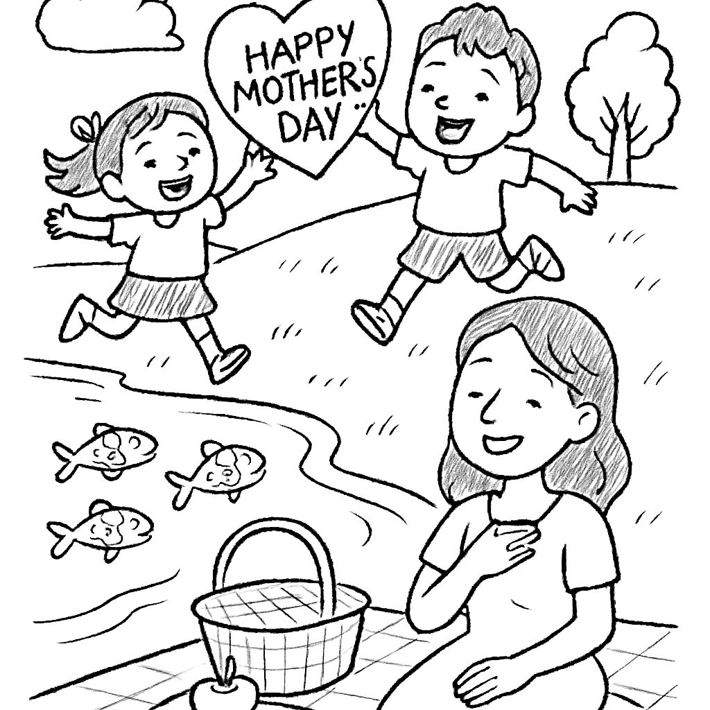 Festa della Mamma: Gioia e Amore in un Disegno da Colorare
